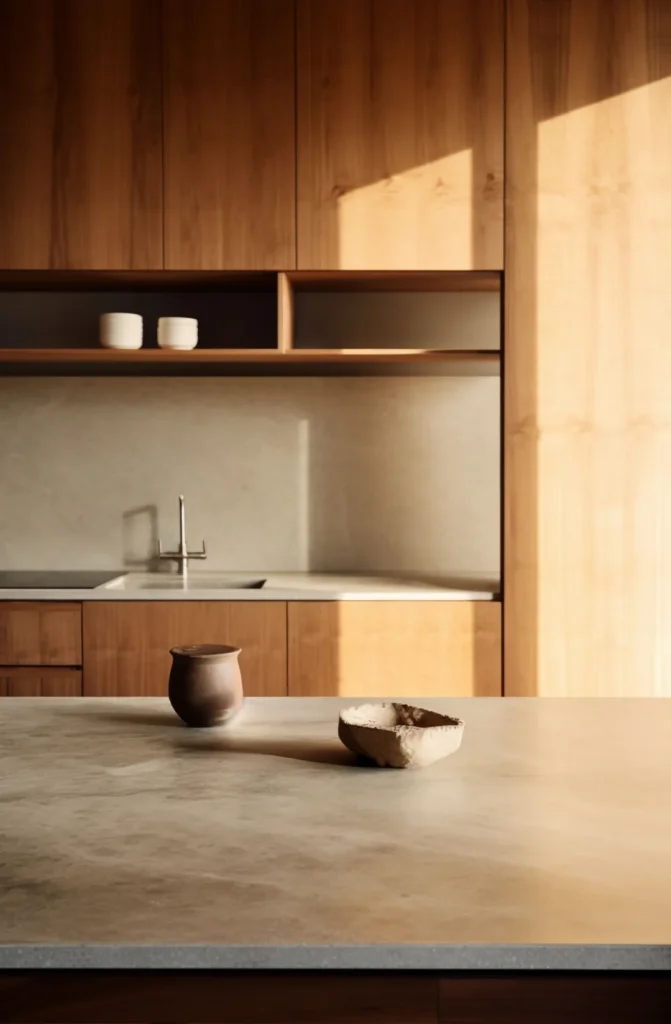 cuisine-bois-noyer-minimaliste